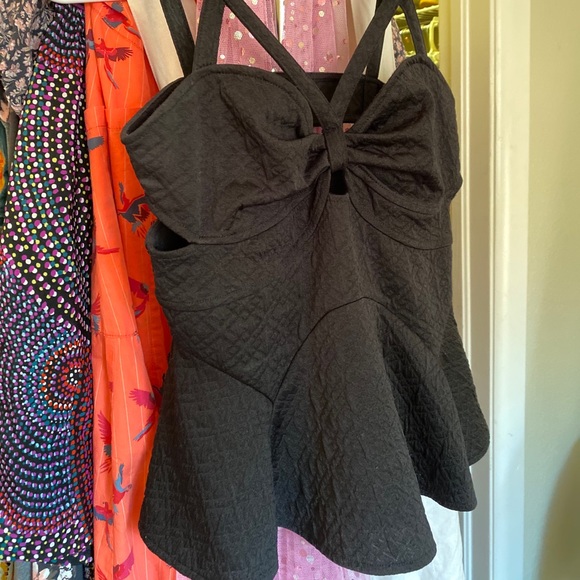 Free People Cut Out Peplum Tank Top - Picture 2 of 16